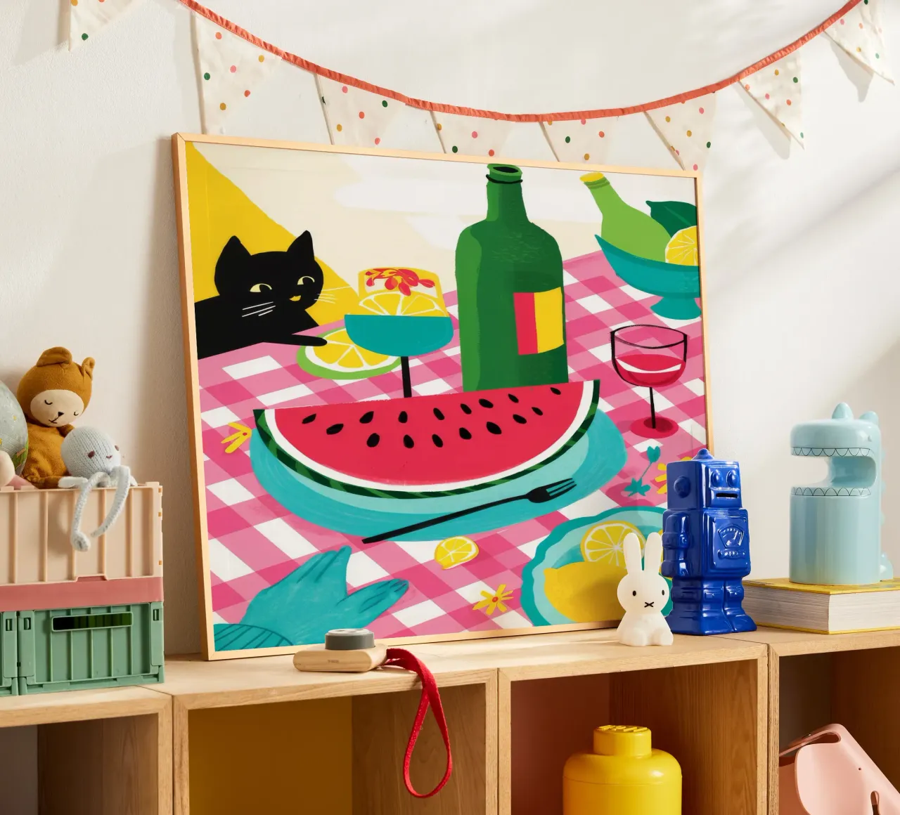 Wassermelone Katzen-Nap Poster von Jasper Rune