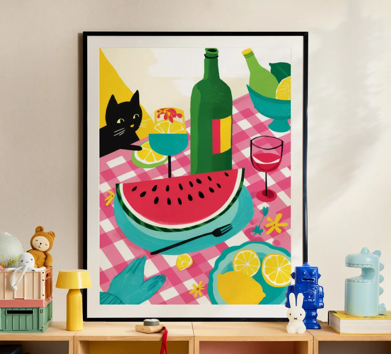 Wassermelone Katzen-Nap Poster von Jasper Rune