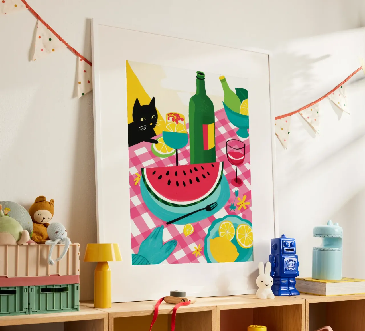 Wassermelone Katzen-Nap Poster von Jasper Rune