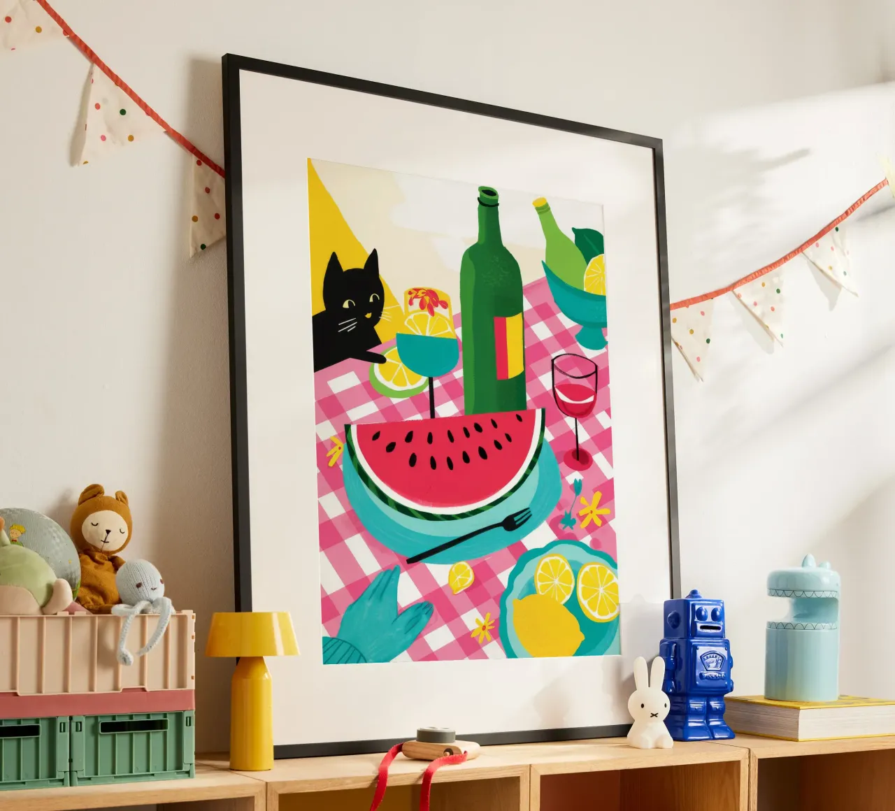 Wassermelone Katzen-Nap Poster von Jasper Rune