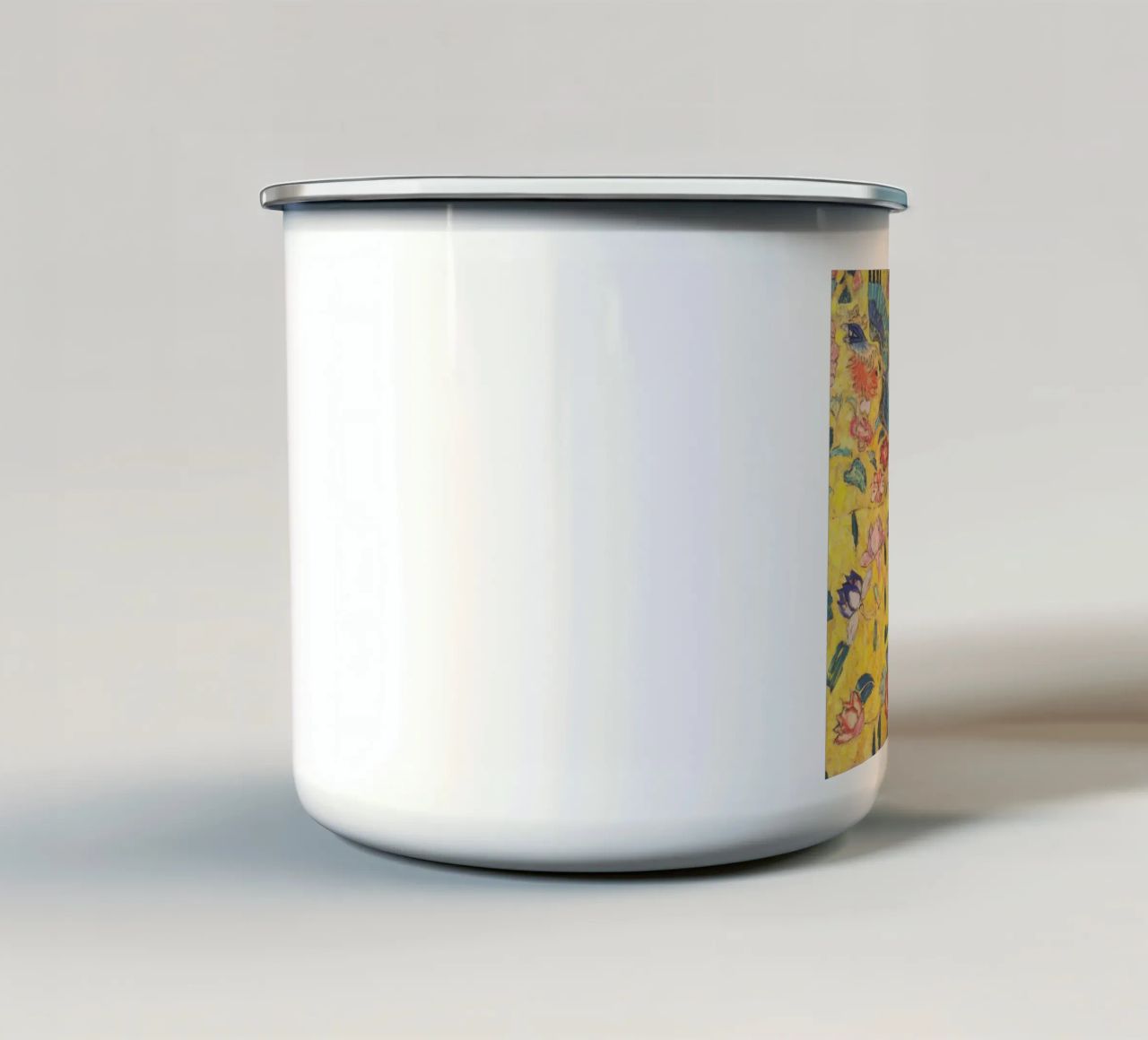 Signora con ventaglio tazza in smalto da D1 Shop