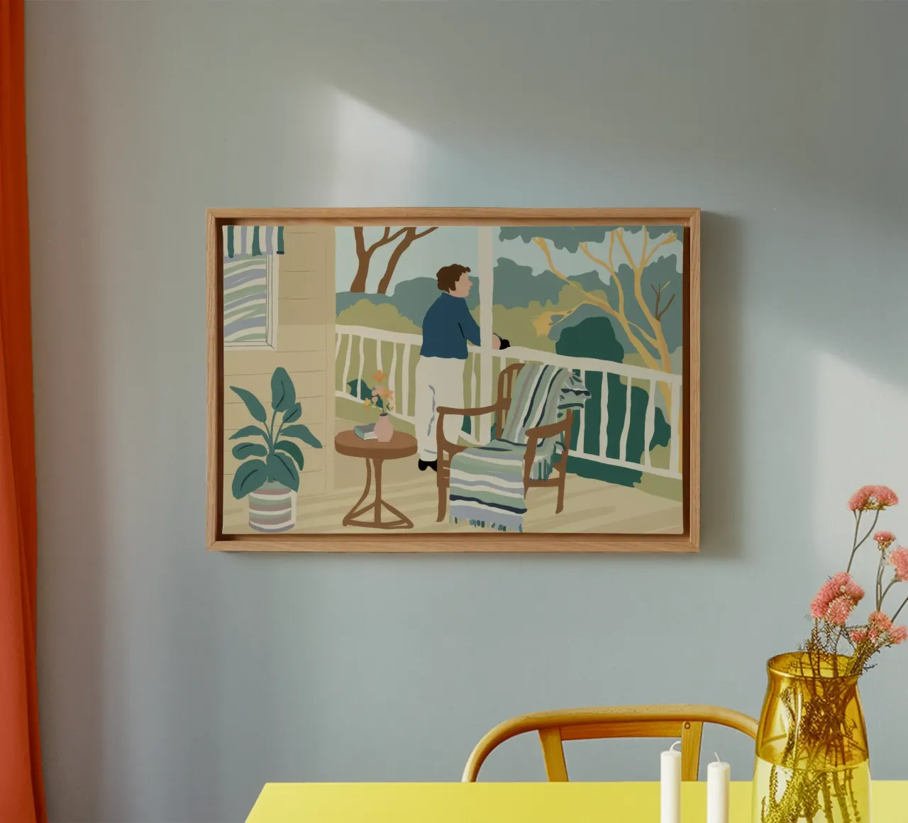 Veranda Uitzicht Nog canvas met Baklijst van Aurora Muse
