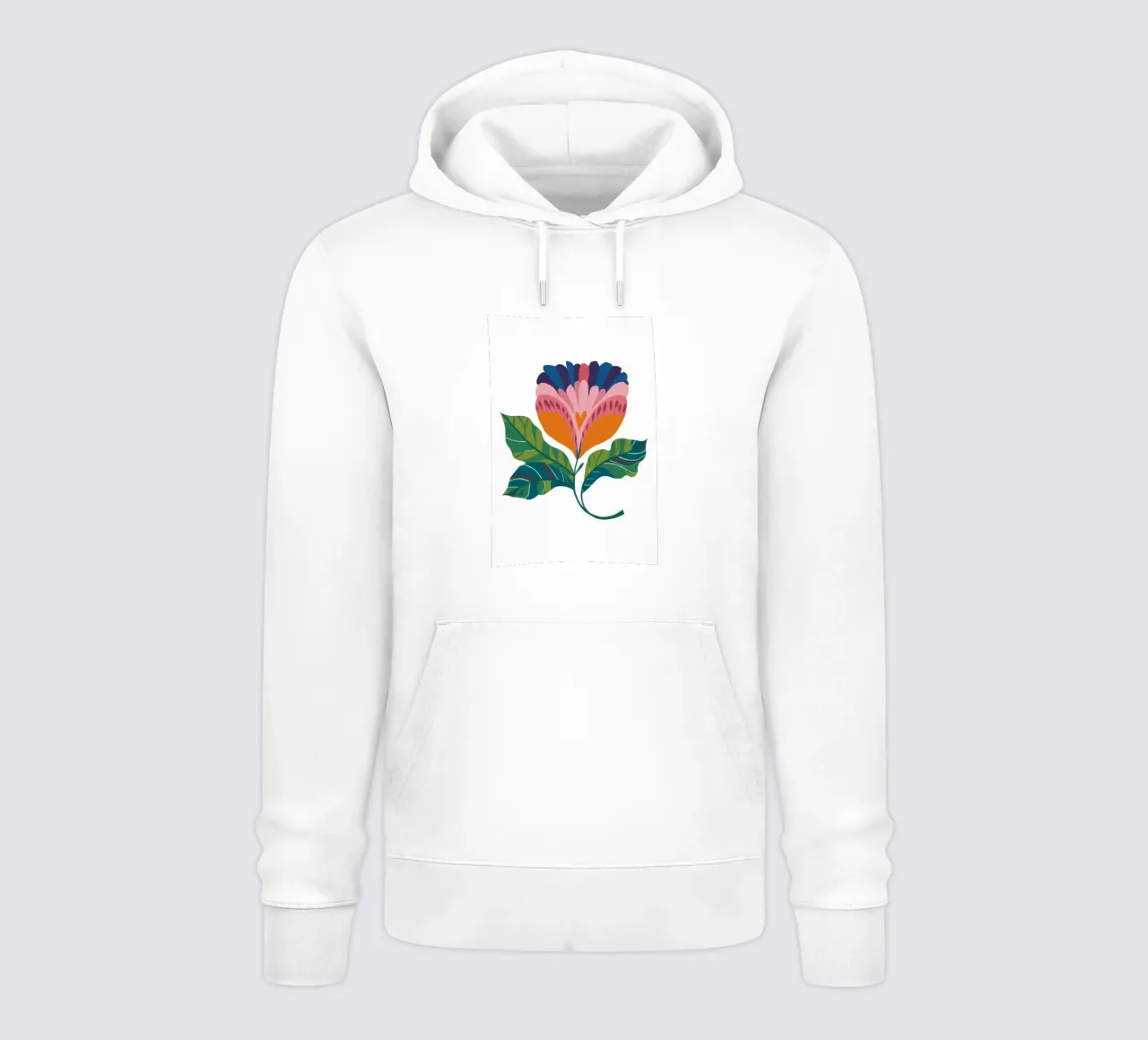 Elegante fiore astratto felpa con cappuccio da Ember Stone