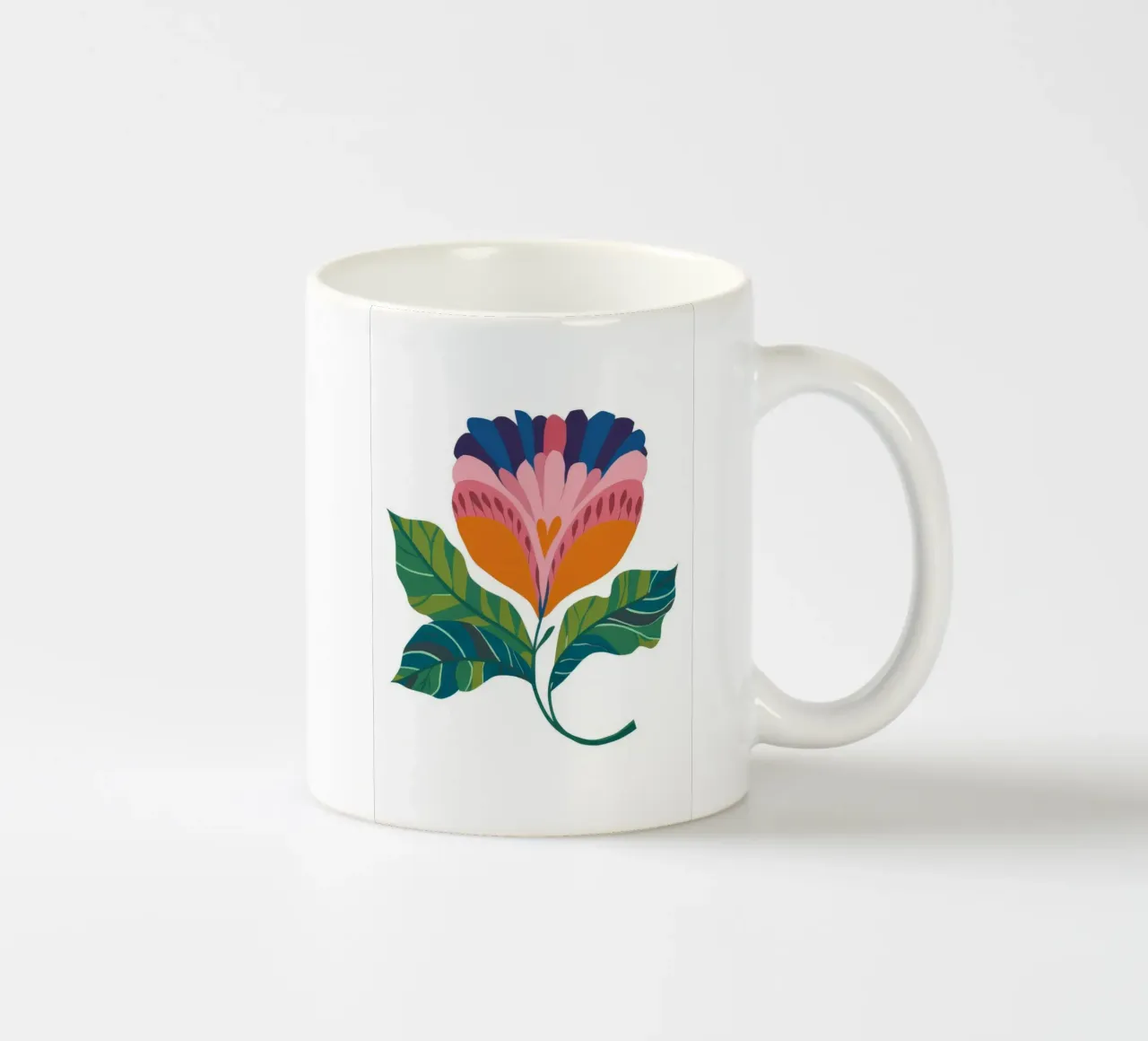 Elegante fiore astratto tazza in ceramica da Ember Stone