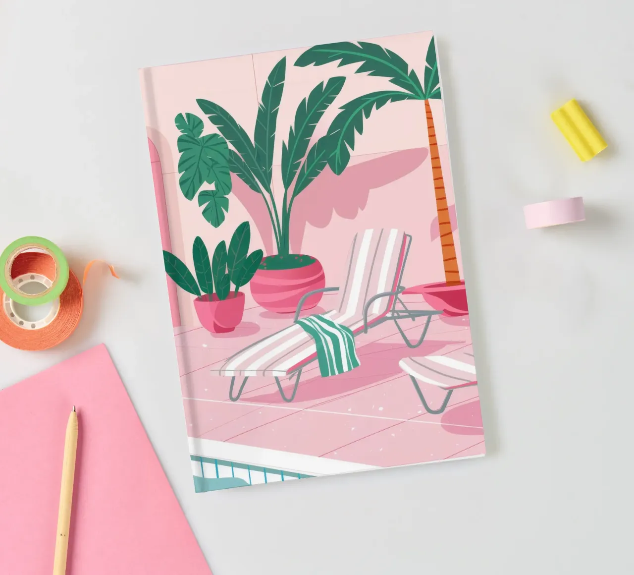 Pastel Poolside Palms notebook by Stone Patina