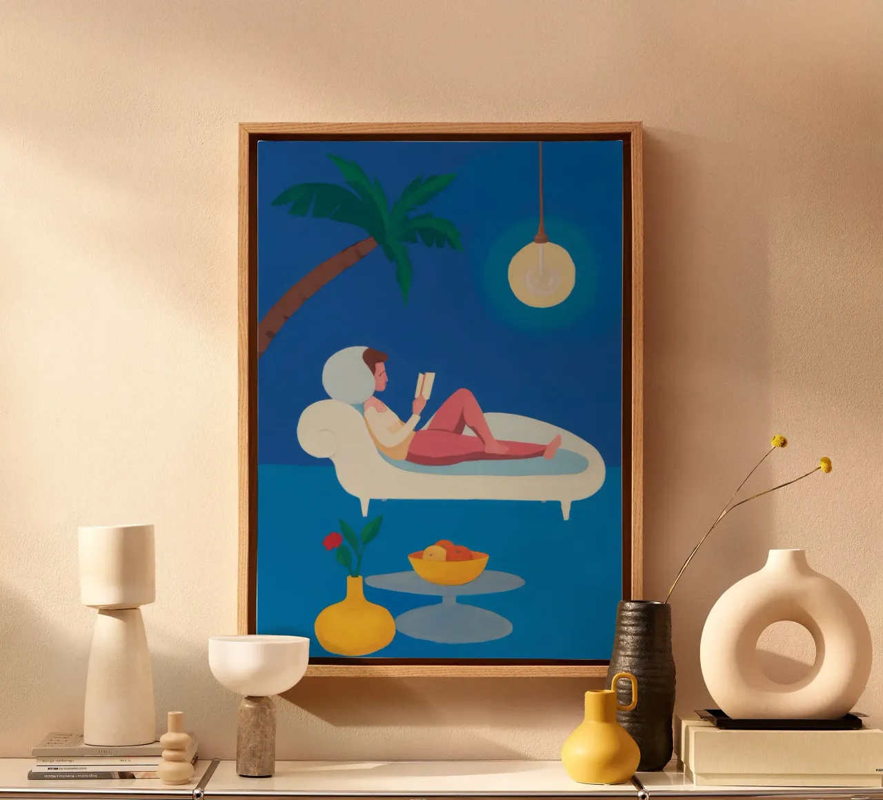Palm Book Lounge canvas by Aurora Muse