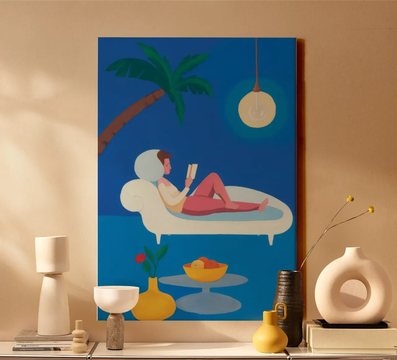 Palm Book Lounge canvas by Aurora Muse