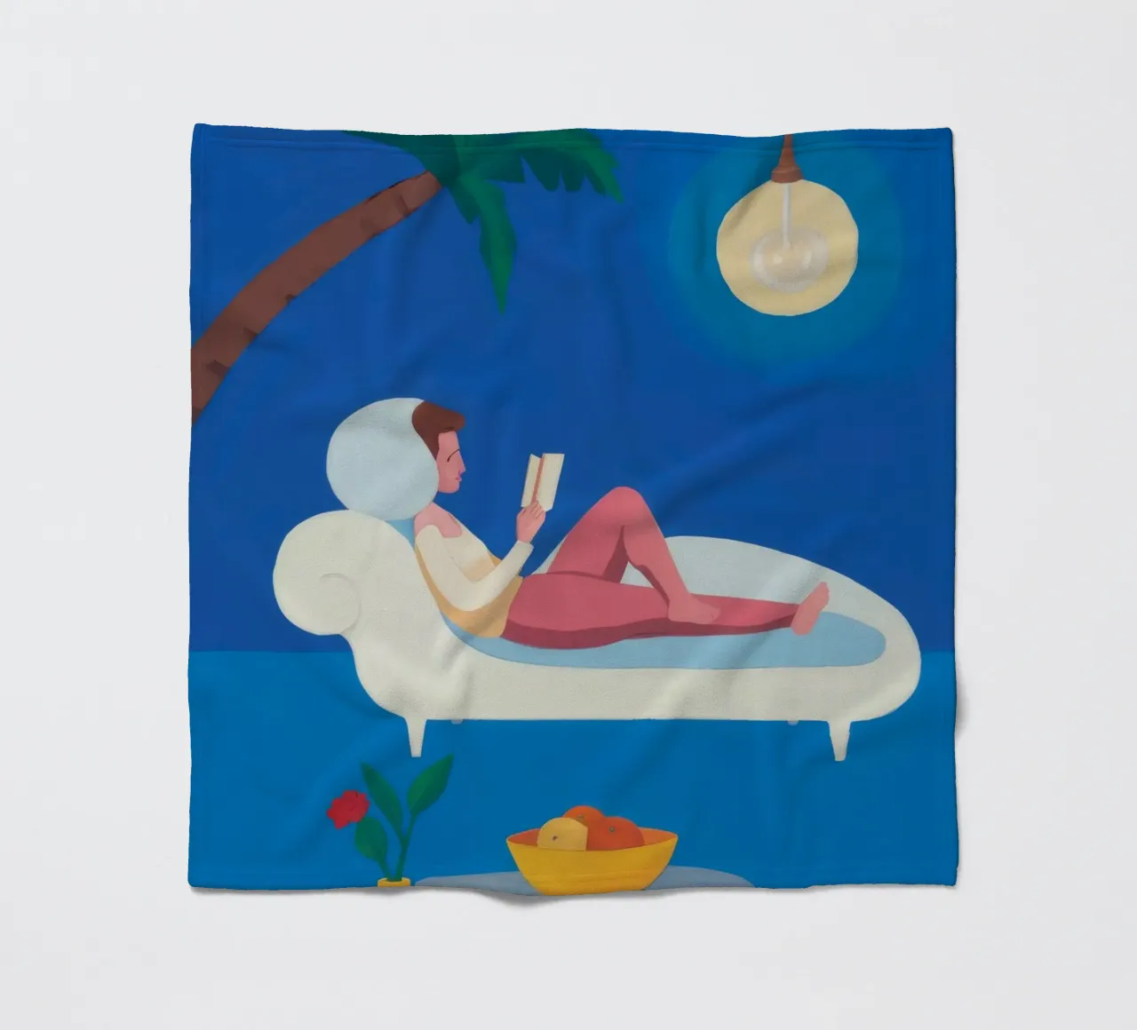 Palm Book Lounge fleece blanket by Aurora Muse