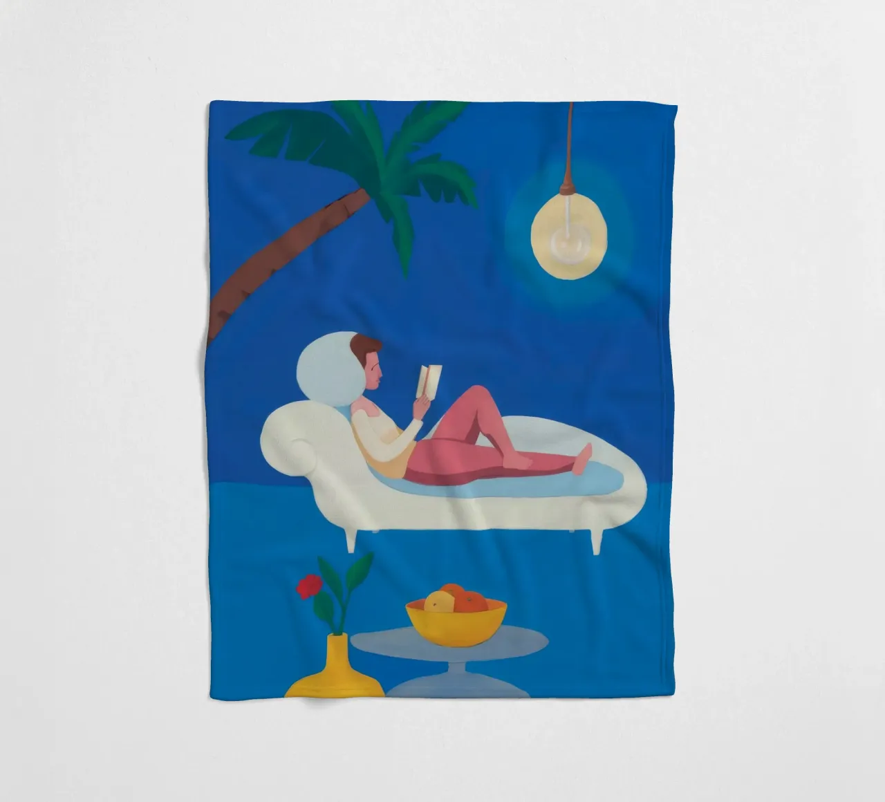 Palm Book Lounge fleece blanket by Aurora Muse