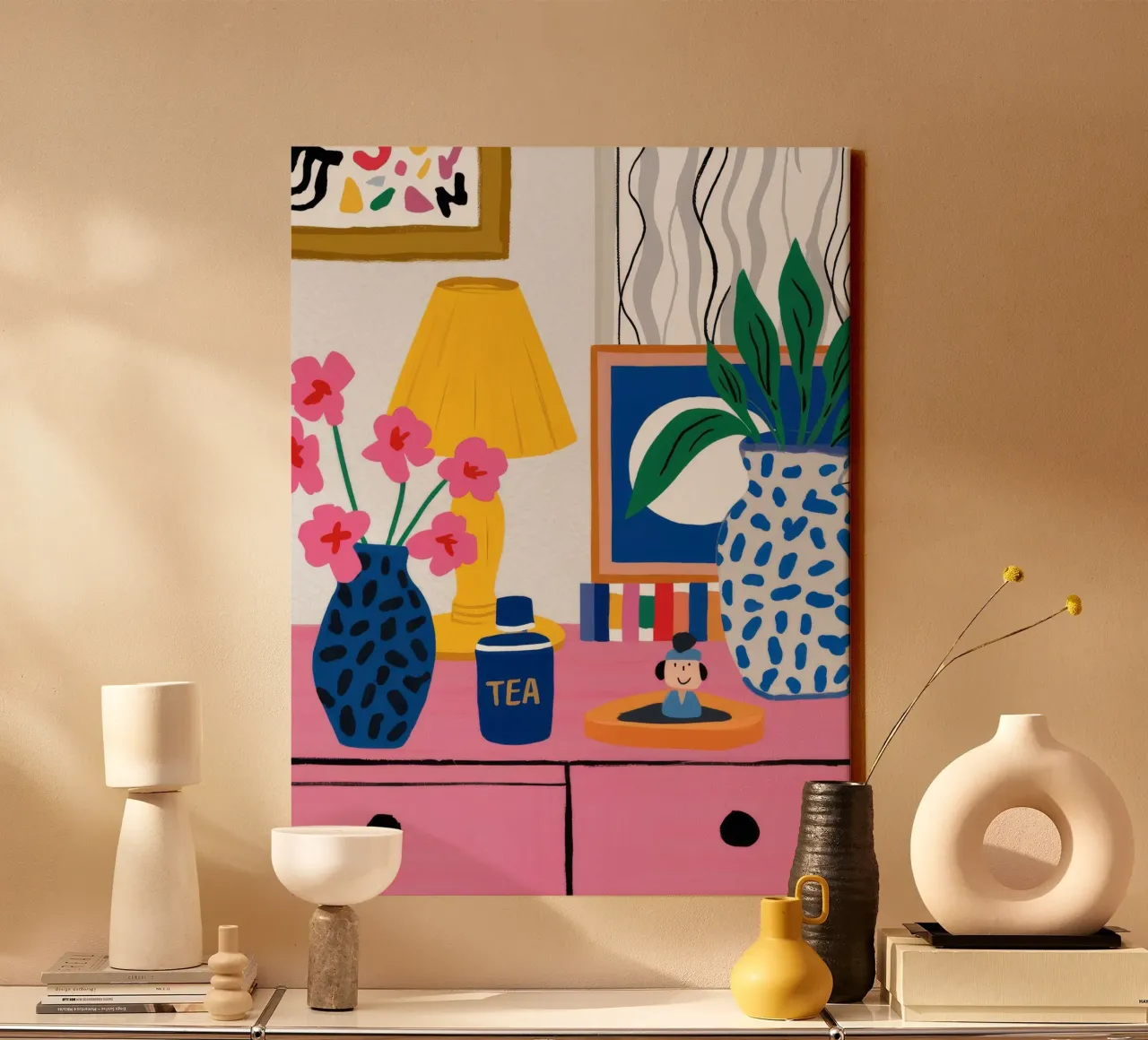 Eclectic Reading Nook canvas by Ember Stone