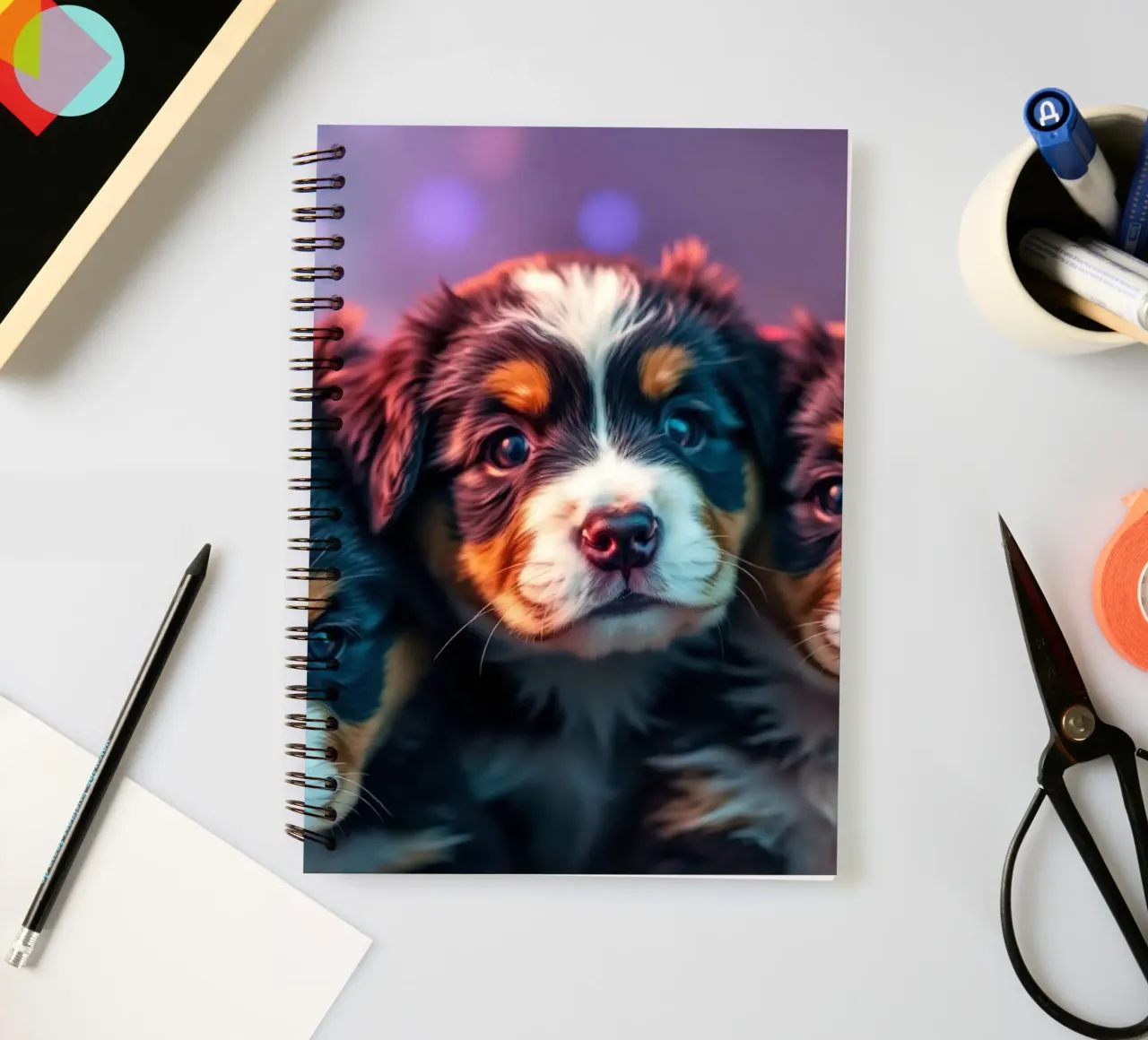 cute little puppies #109 spiral notebook by Yumis.Beargang.and.Me