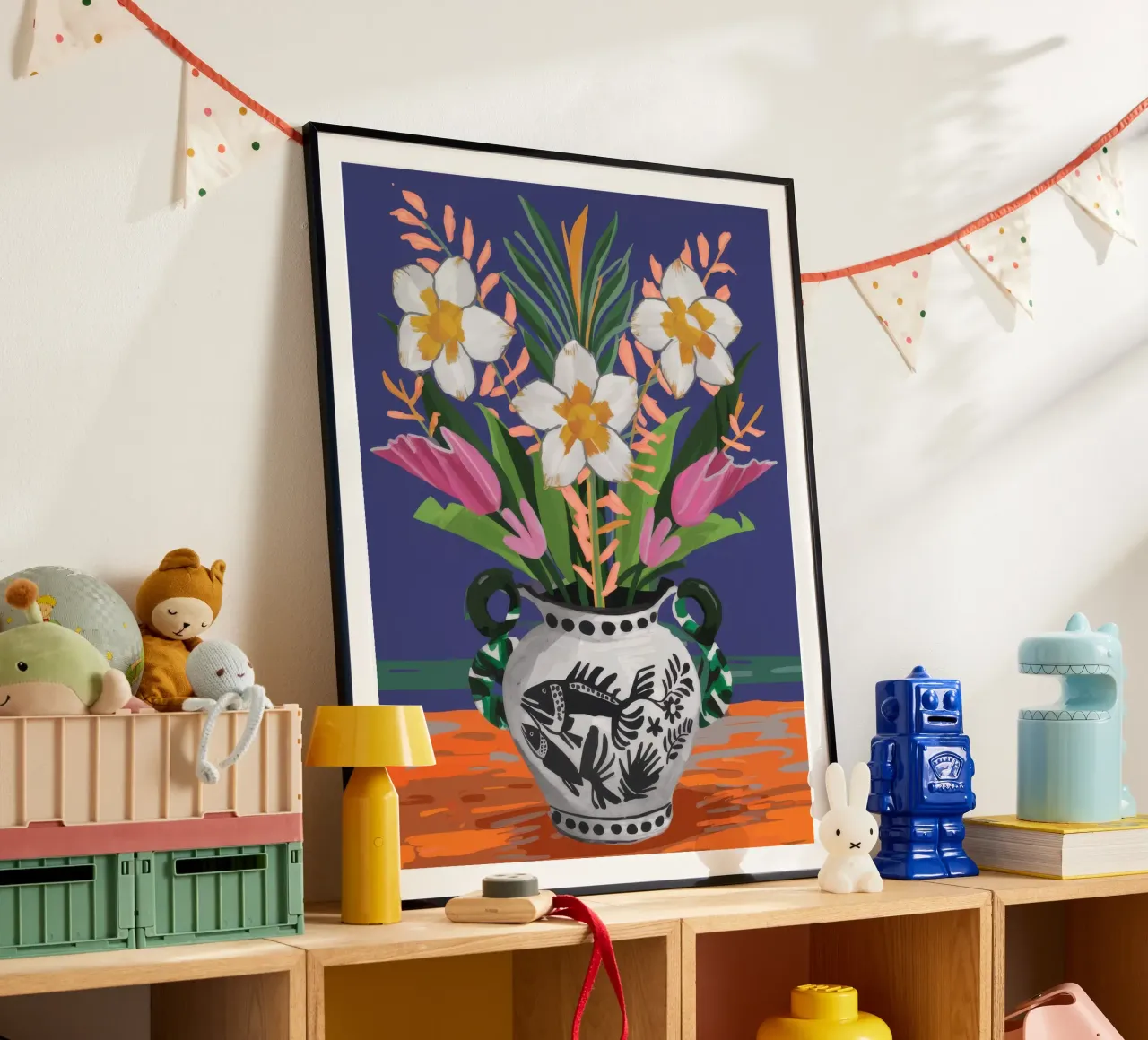 Vaso bouquet Chinoiserie poster con telaio in plastica da Ember Stone