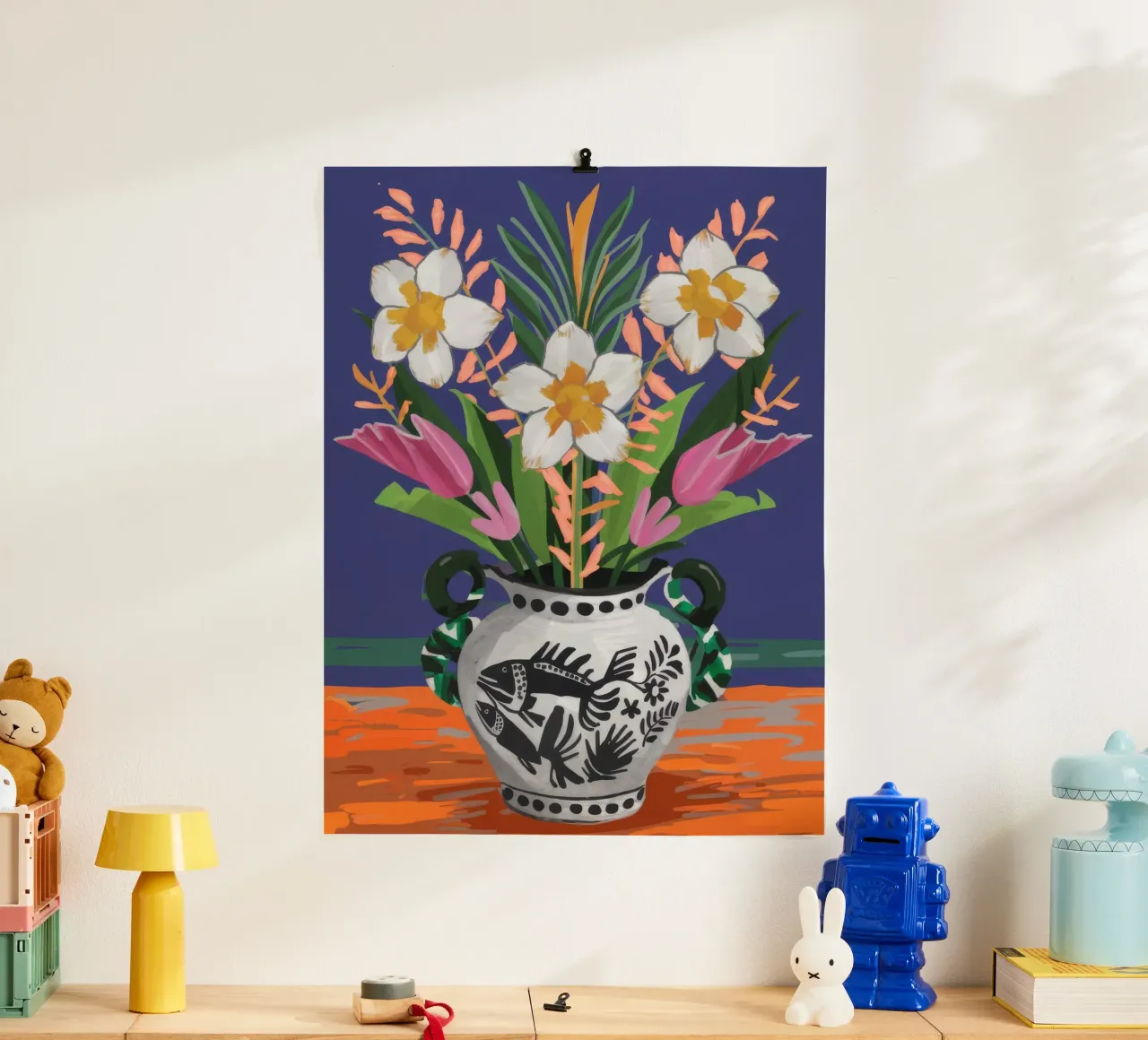 Vaso bouquet Chinoiserie poster con telaio in plastica da Ember Stone