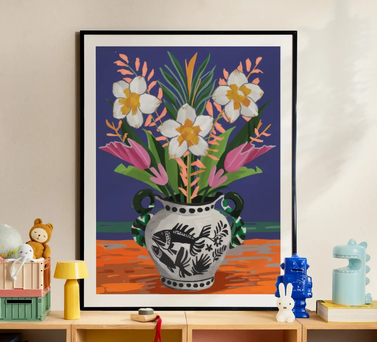 Vaso bouquet Chinoiserie poster con telaio in plastica da Ember Stone