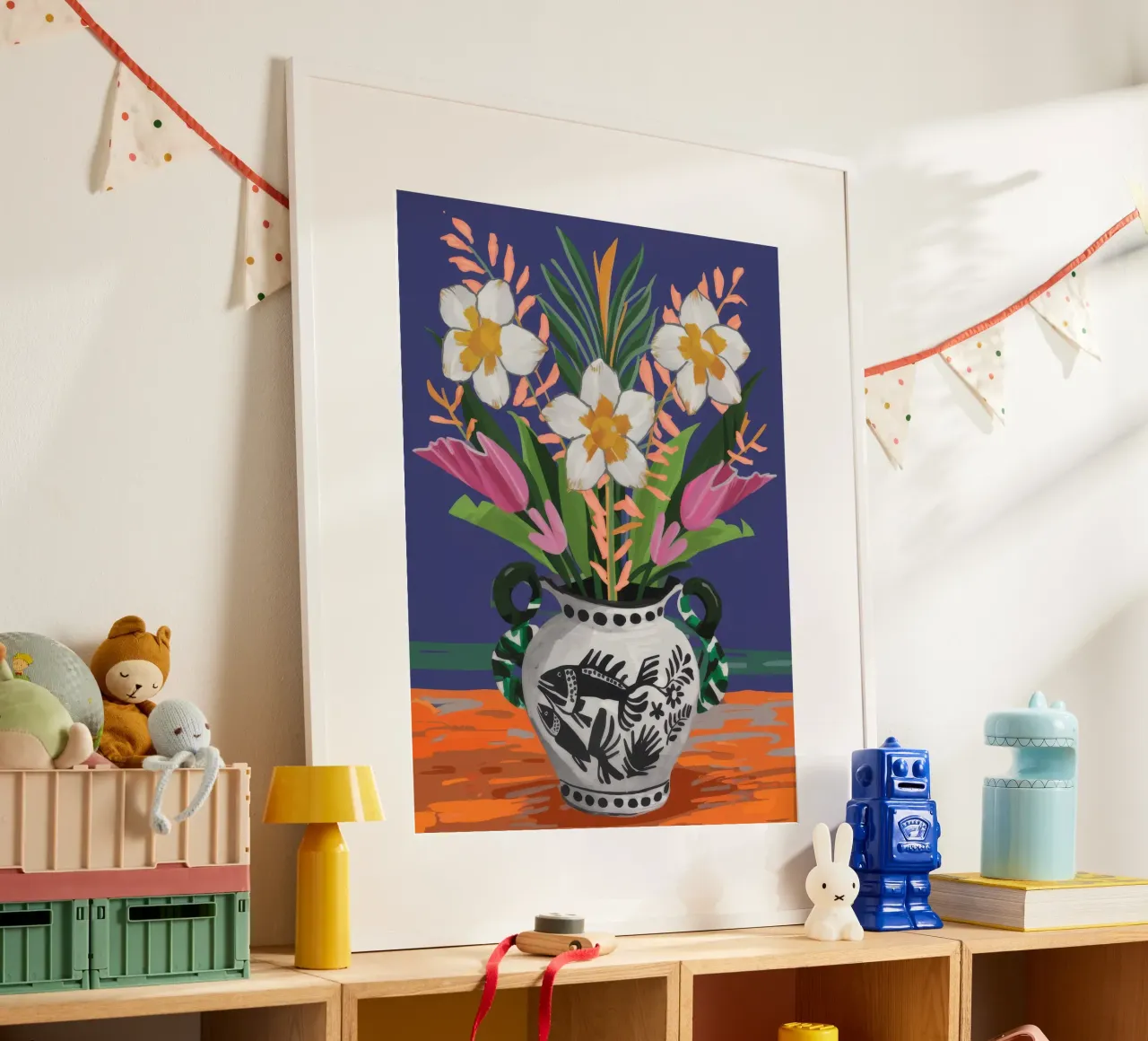 Vaso bouquet Chinoiserie poster con telaio in plastica da Ember Stone