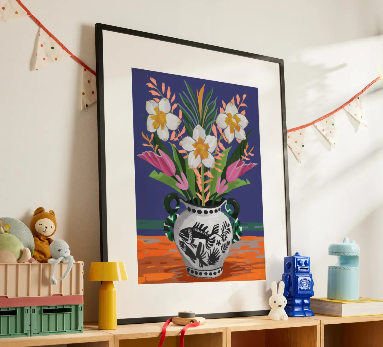 Vaso bouquet Chinoiserie poster con telaio in plastica da Ember Stone