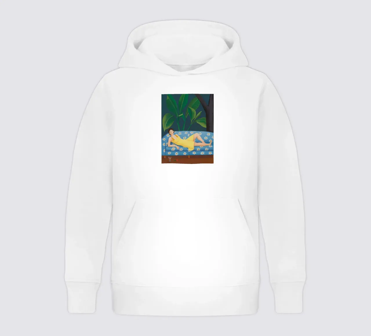 Floral Couch Nap kids hoodie by Aurora Muse