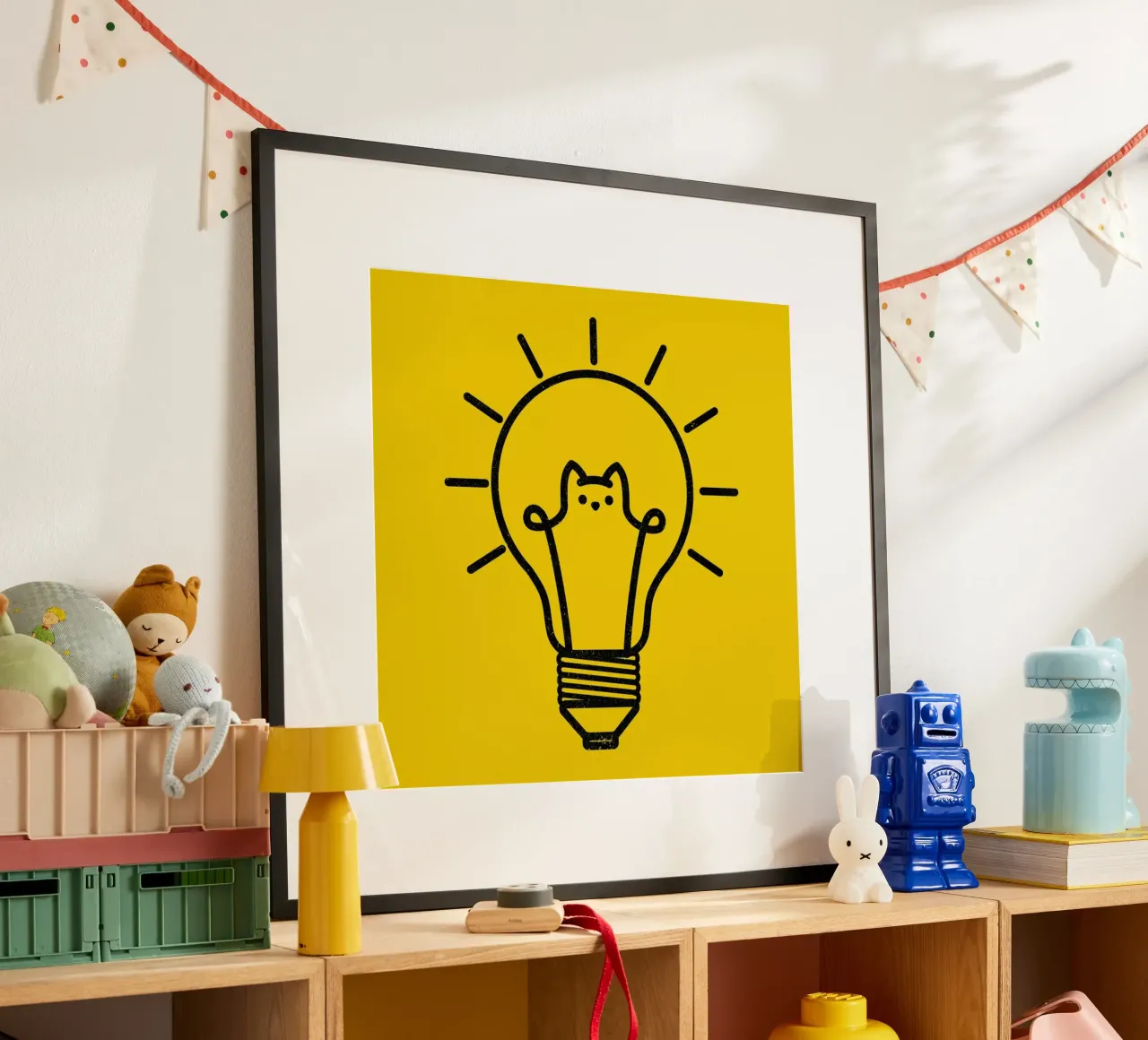 Good Idea Cats poster avec cadre en bois de Tobe Fonseca