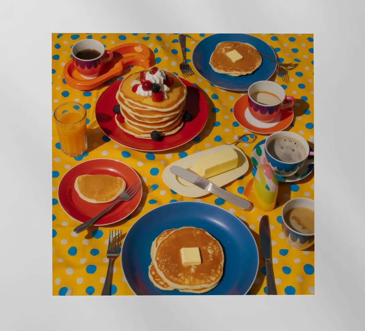Gioia del mattino con i pancake pellicola backlit da Jasper Rune