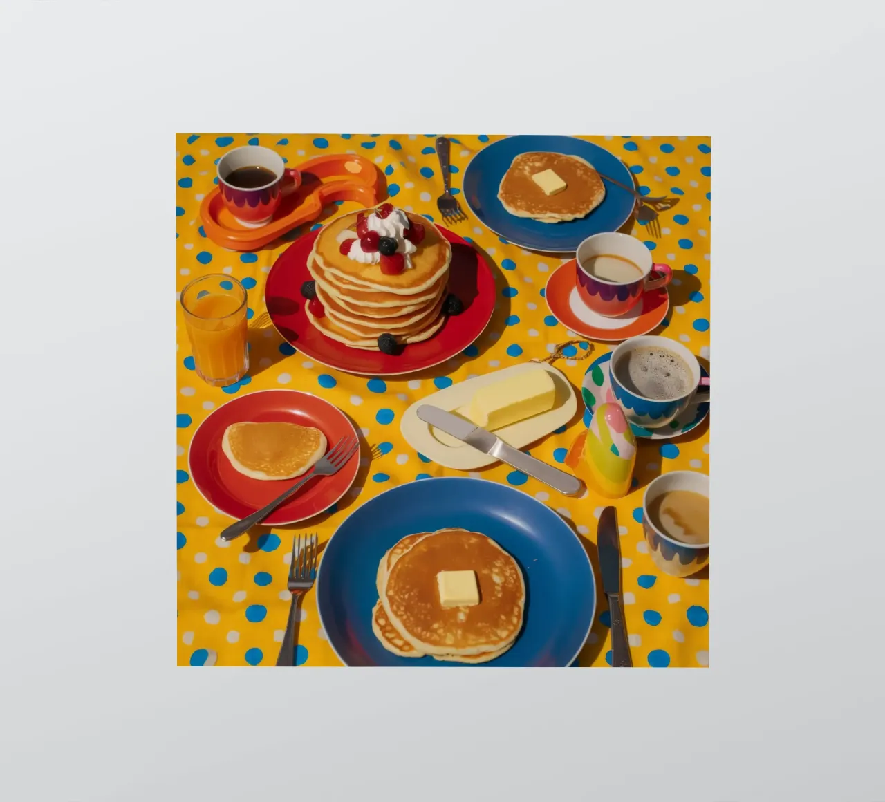 Gioia del mattino con i pancake adesivo da Jasper Rune