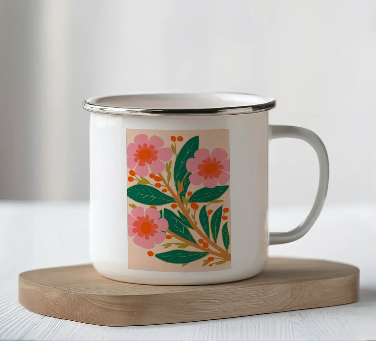 Bouquet Peachy Keen tazza in smalto da Ember Stone