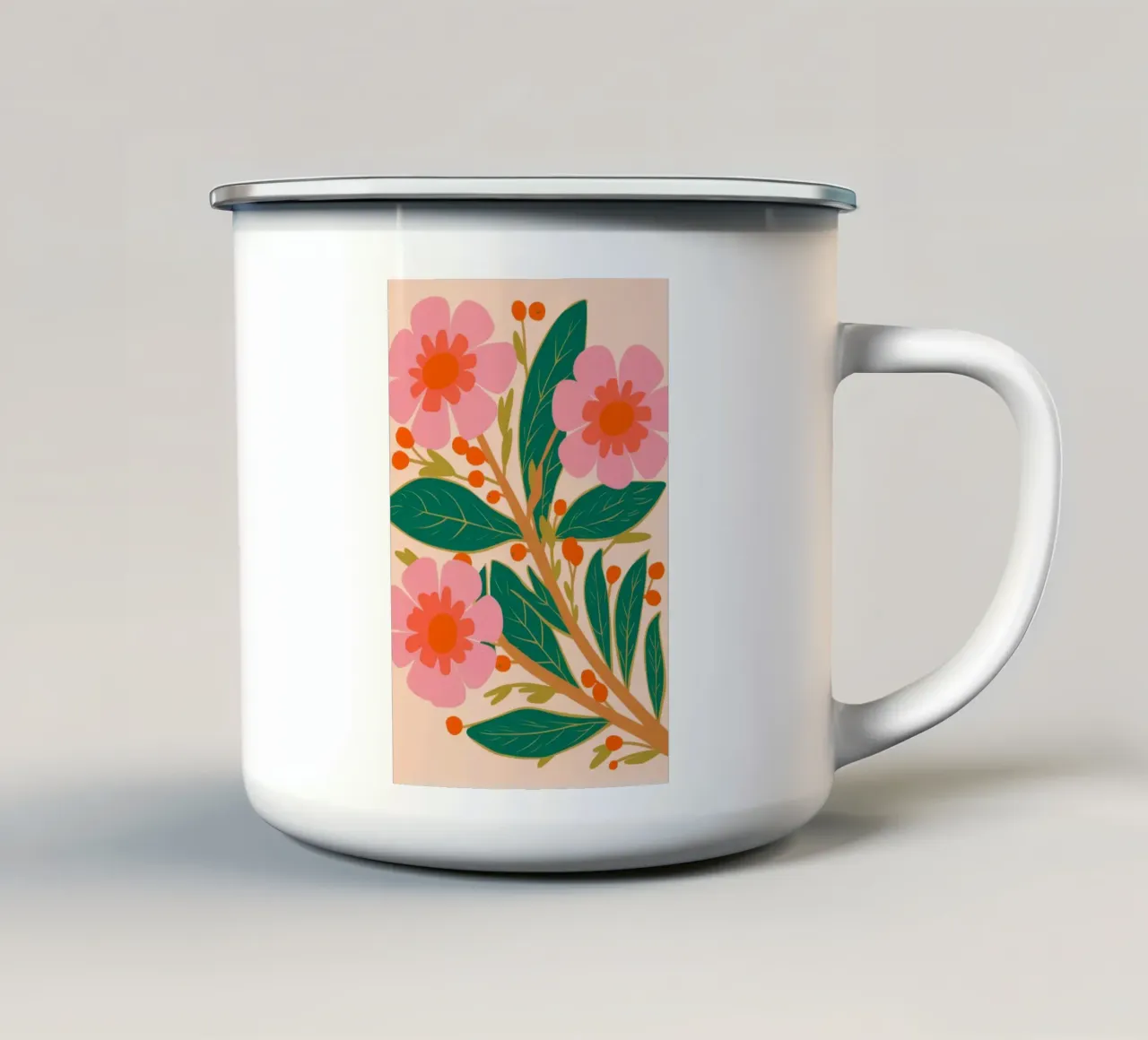 Bouquet Peachy Keen tazza in smalto da Ember Stone