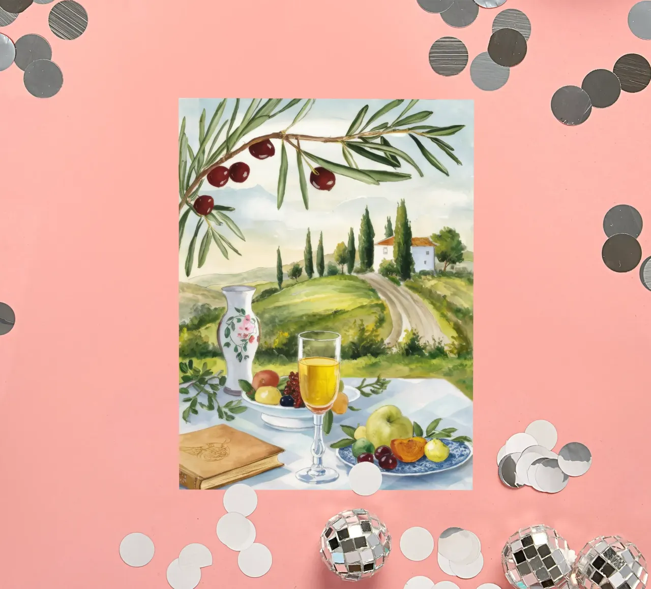 Sogno di un picnic in Toscana adesivo da Aurora Muse