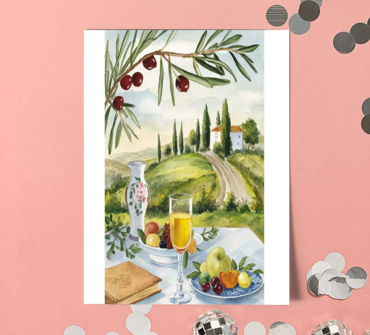 Sogno di un picnic in Toscana foglio adesivo da Aurora Muse