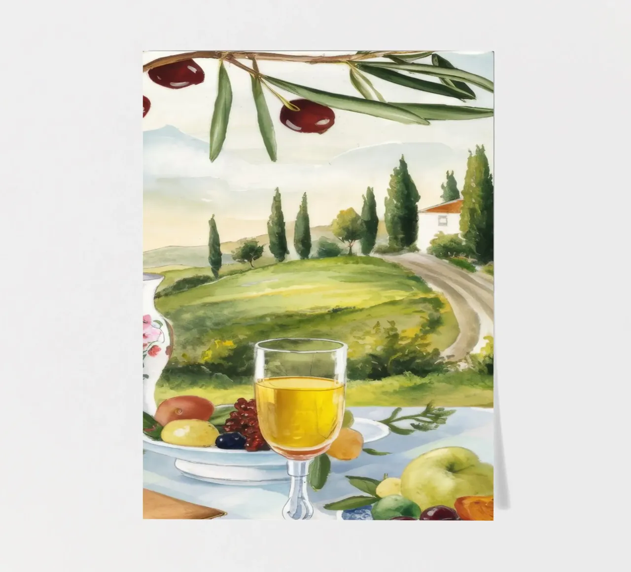 Sogno di un picnic in Toscana foglio adesivo da Aurora Muse