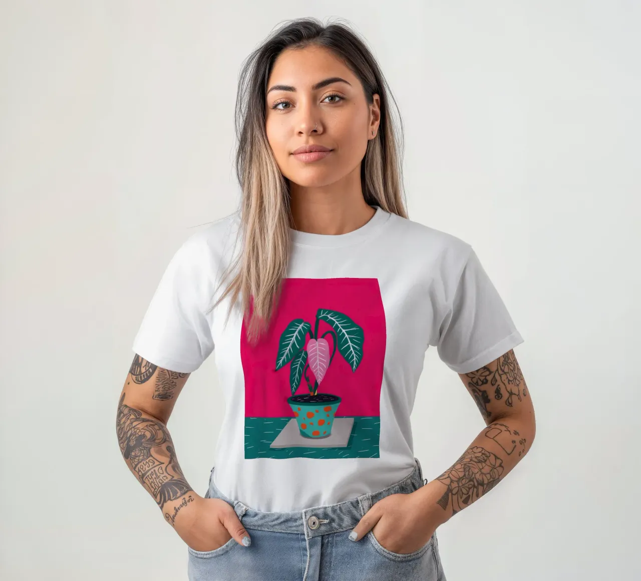 Fucsia Anthurium Pop t-shirt da Ember Stone