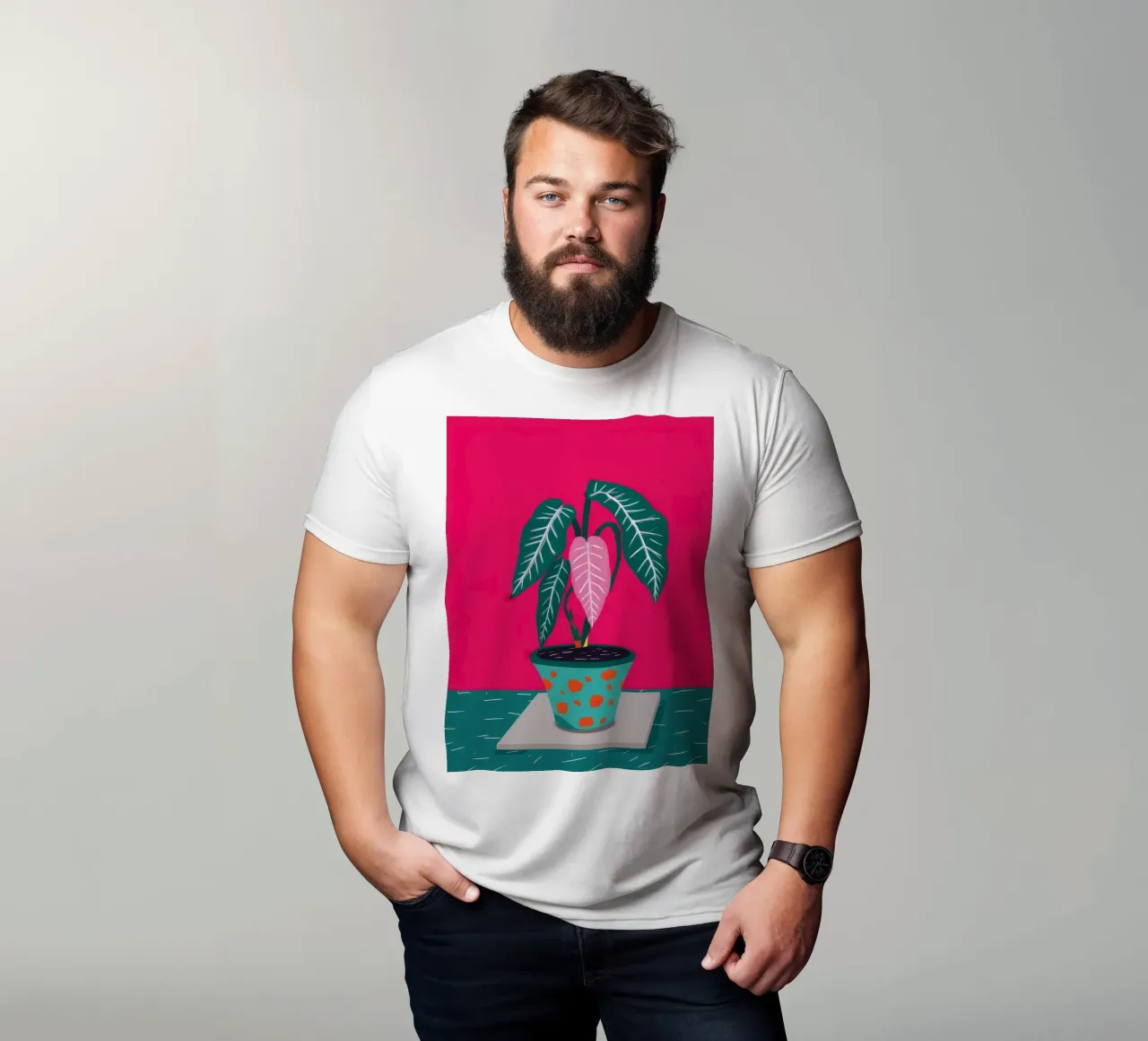 Fucsia Anthurium Pop t-shirt da Ember Stone