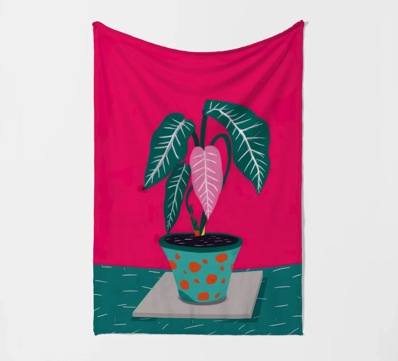 Fucsia Anthurium Pop coperta in pile da Ember Stone