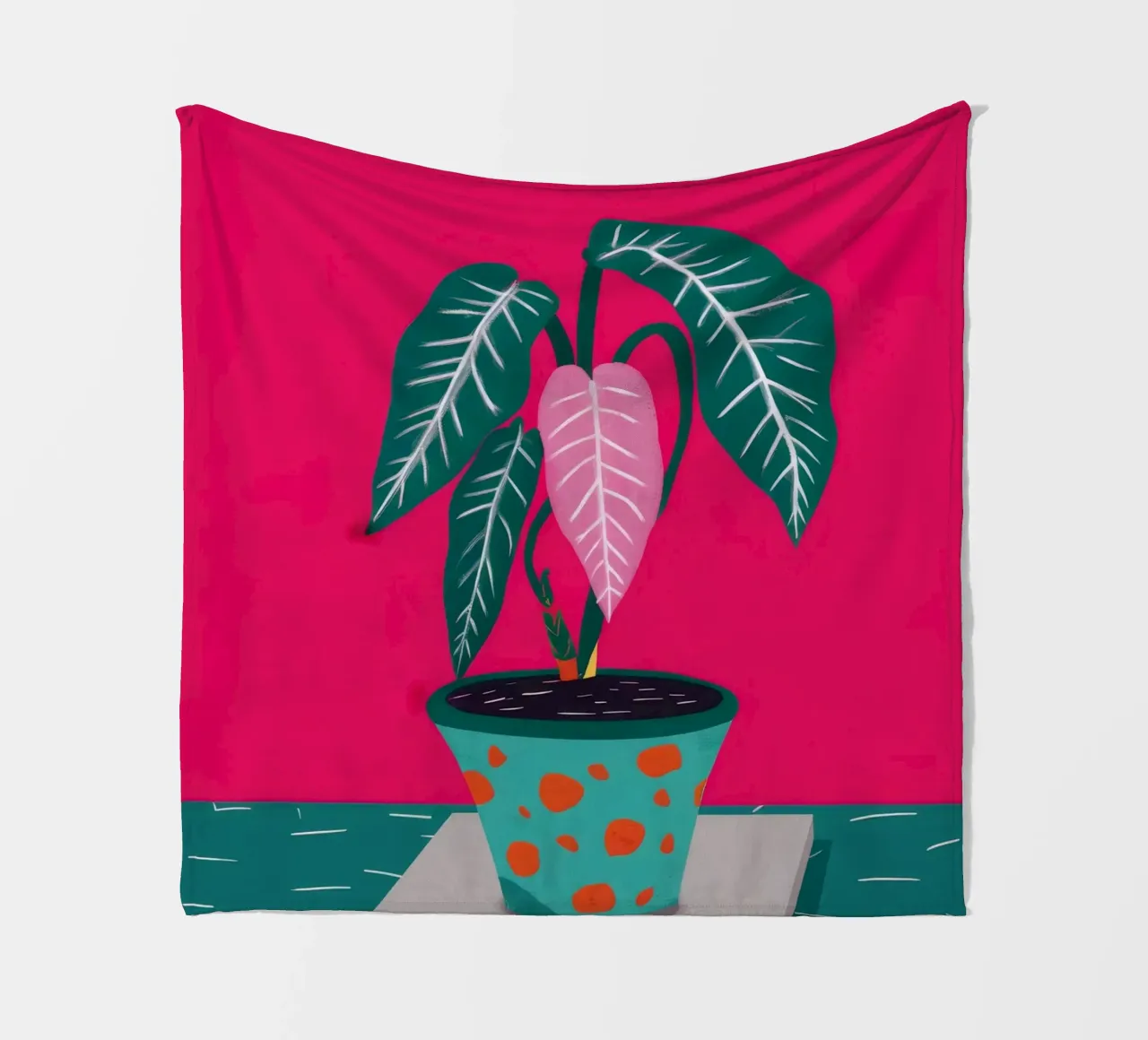 Fucsia Anthurium Pop coperta in pile da Ember Stone