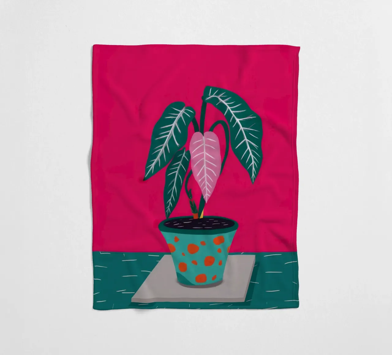 Fucsia Anthurium Pop coperta in pile da Ember Stone
