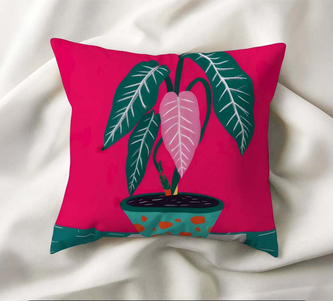 Fucsia Anthurium Pop cuscino da Ember Stone