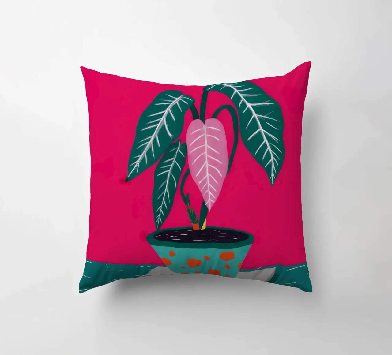 Fucsia Anthurium Pop cuscino da Ember Stone