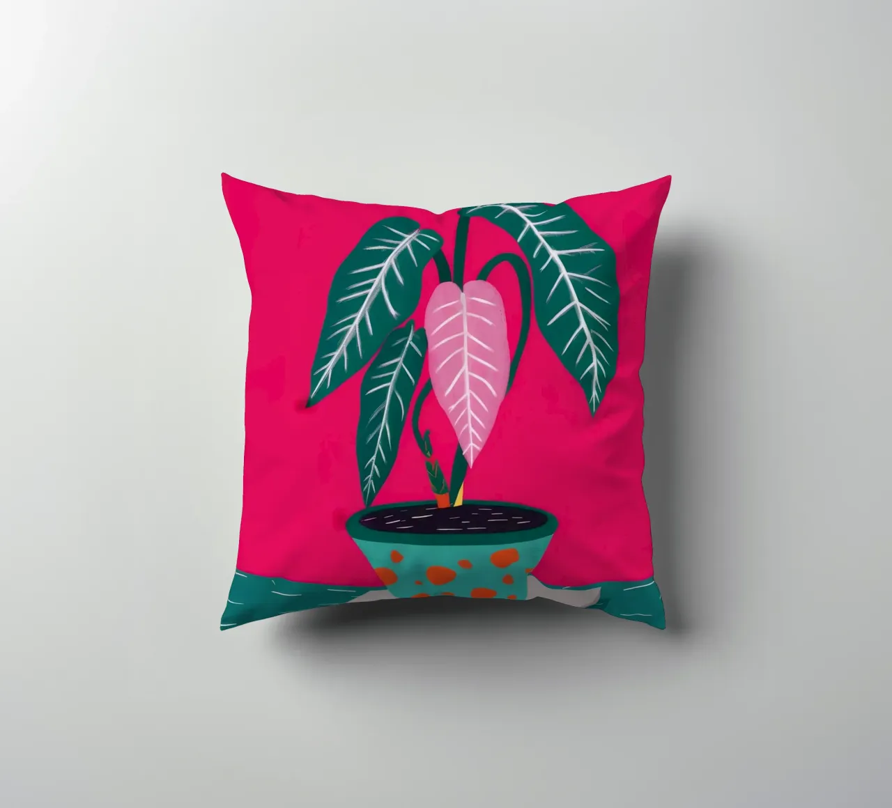 Fucsia Anthurium Pop cuscino da Ember Stone