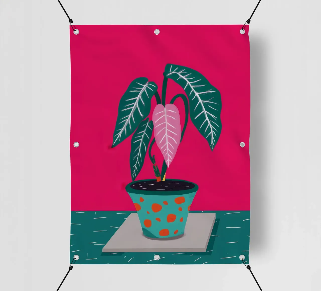 Fucsia Anthurium Pop telo in pvc da Ember Stone