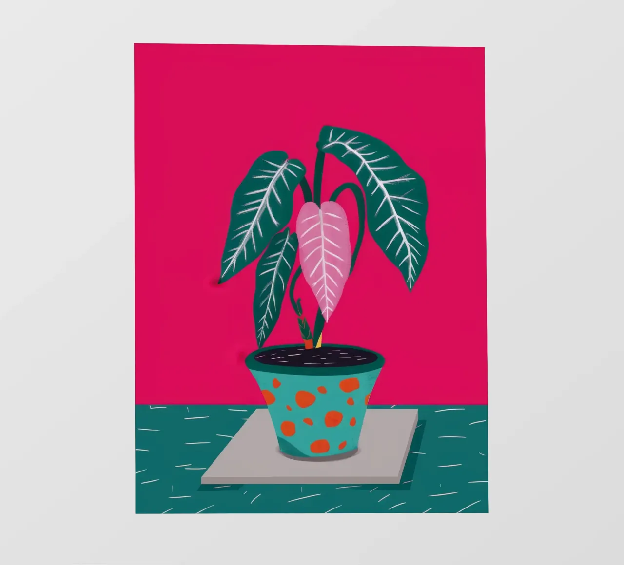 Fucsia Anthurium Pop telo in pvc da Ember Stone