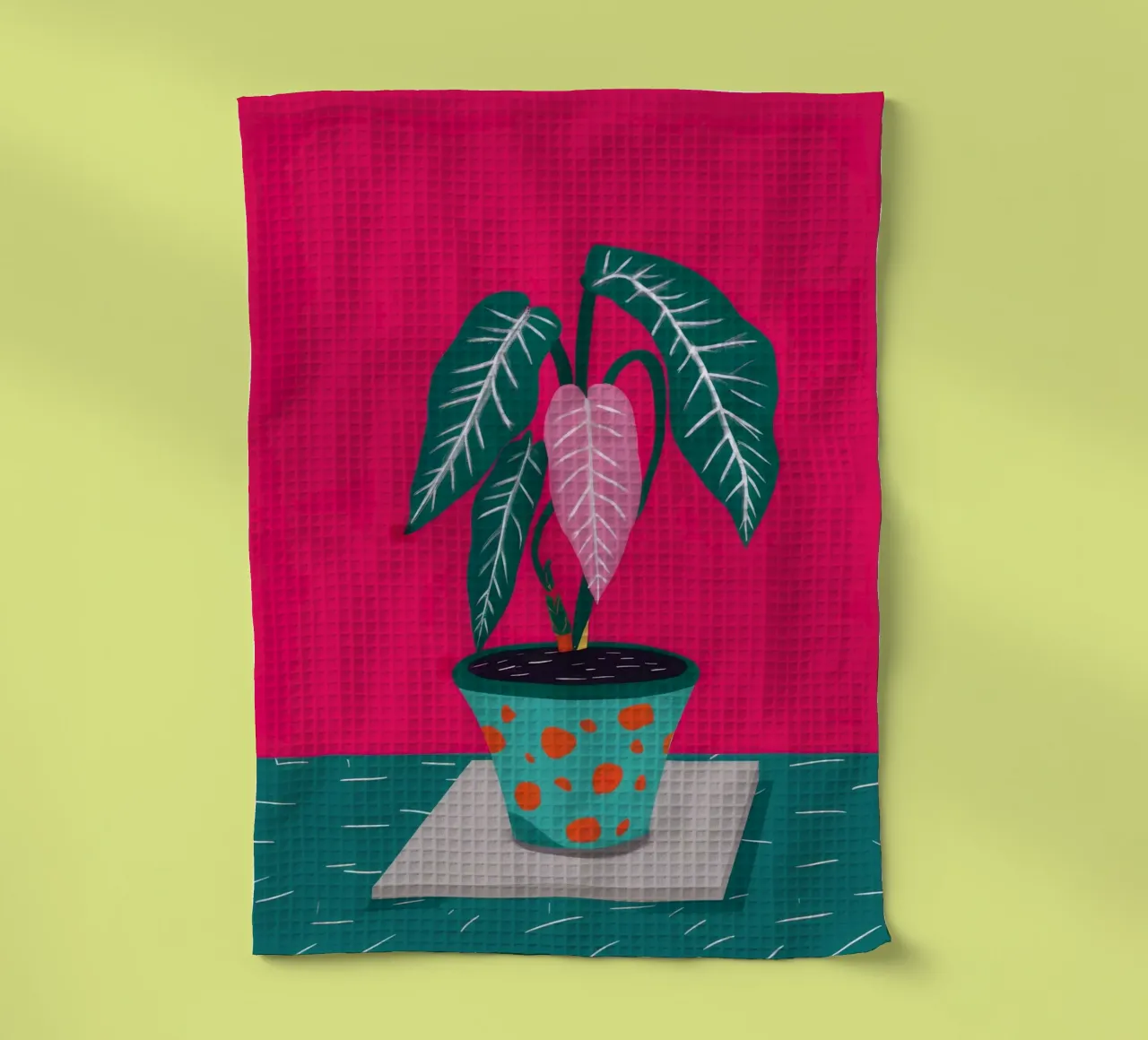 Fuchsia Anthurium Pop torchon de Ember Stone