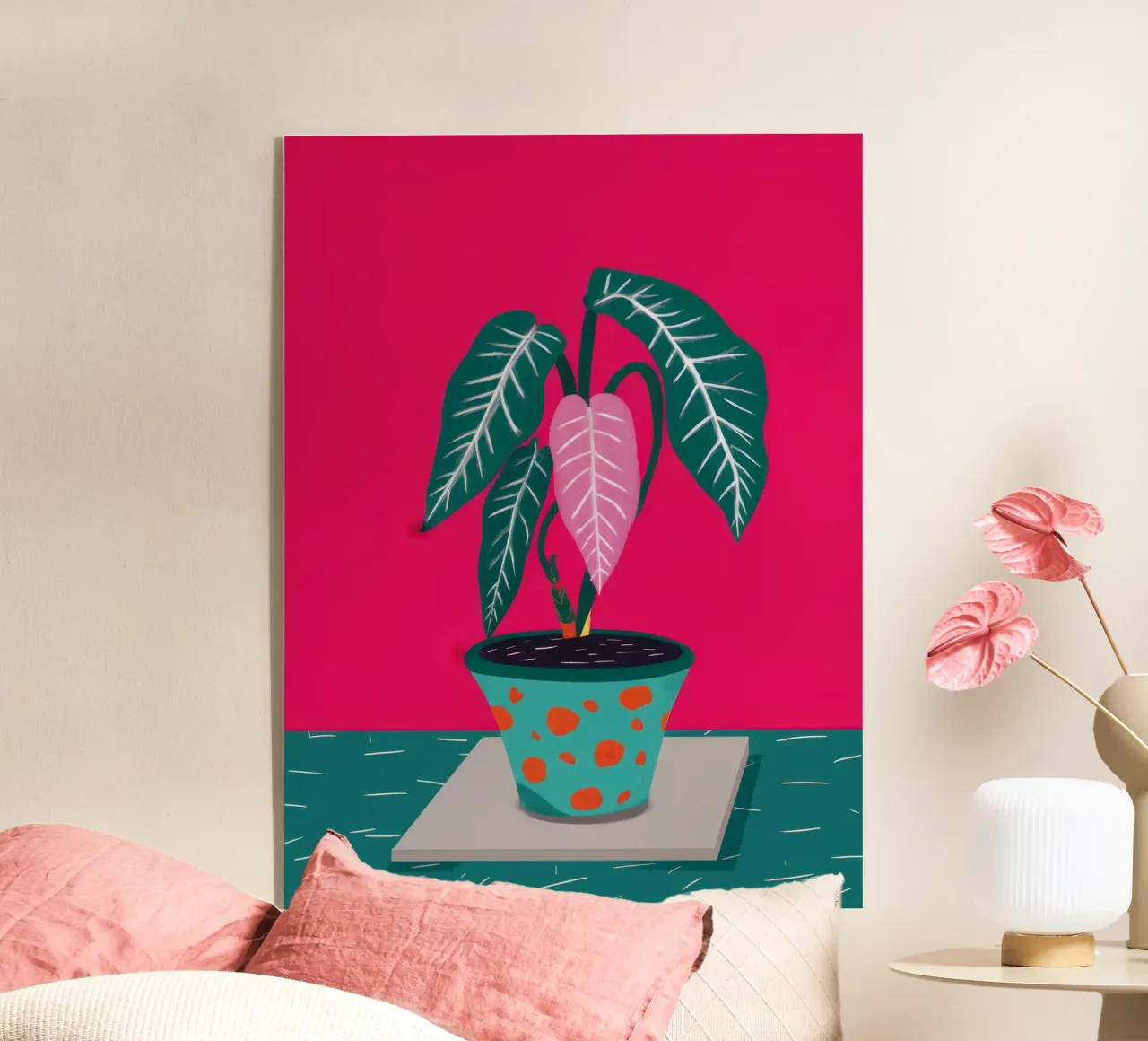 Fucsia Anthurium Pop plexiglass da Ember Stone