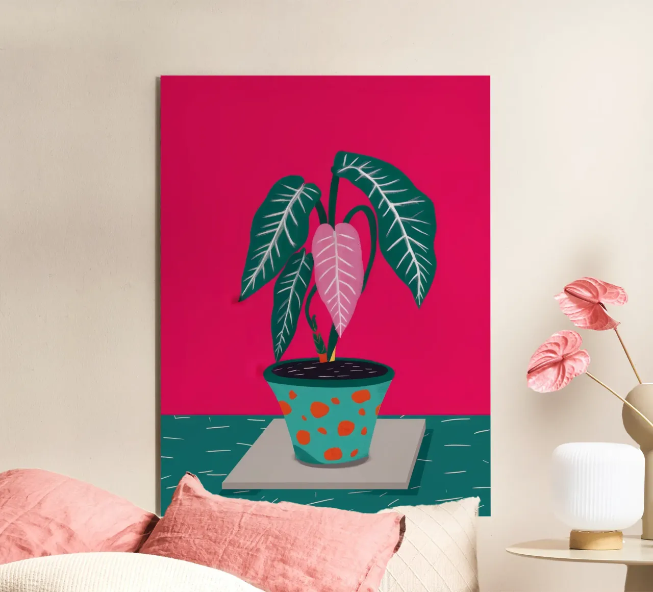 Fucsia Anthurium Pop alluminio dibond da Ember Stone