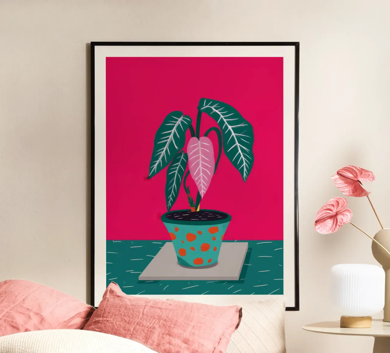 Fucsia Anthurium Pop carta hahnemühle da Ember Stone