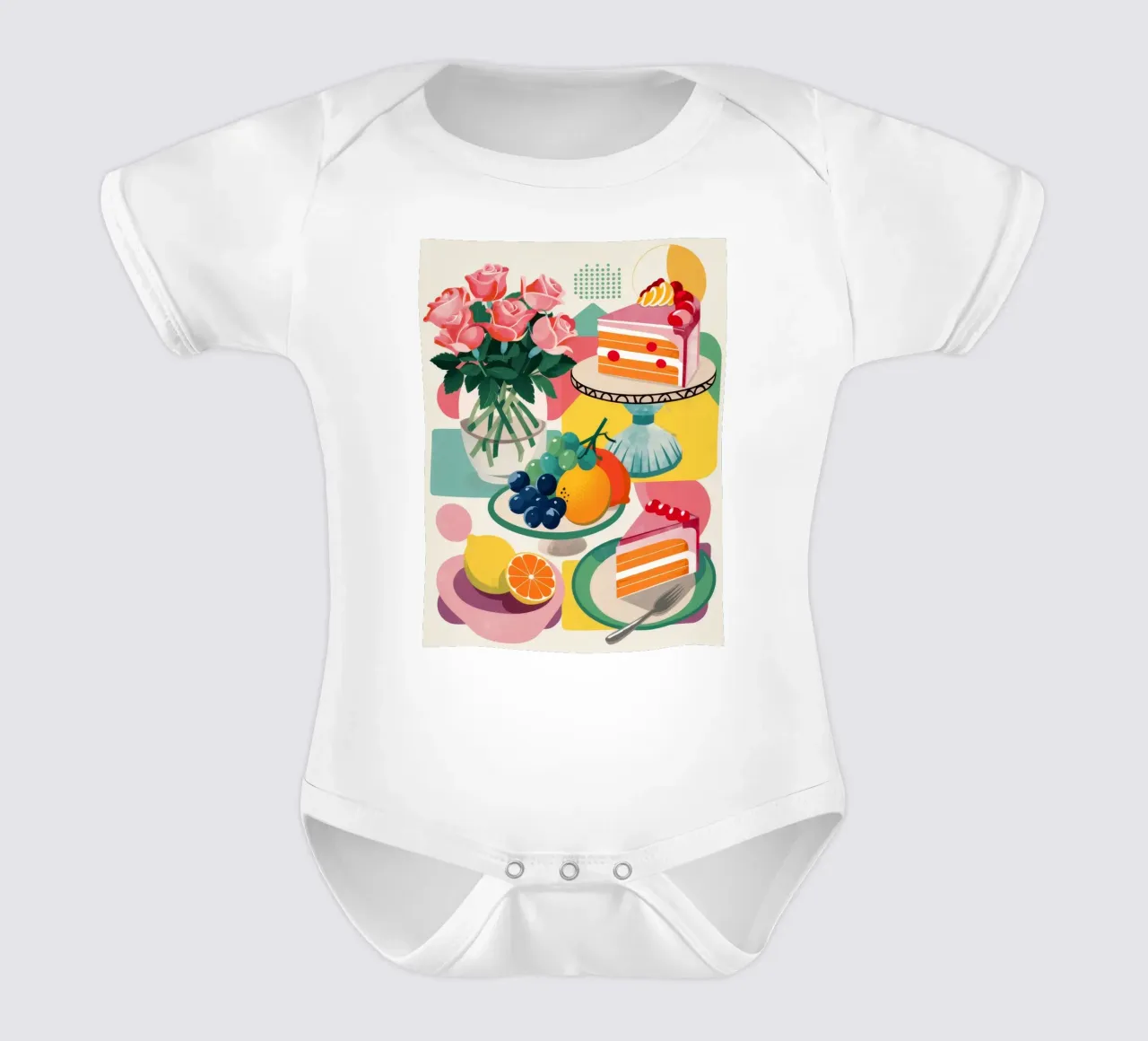 Dolce pomeriggio floreale body neonato maniche corte da Jasper Rune
