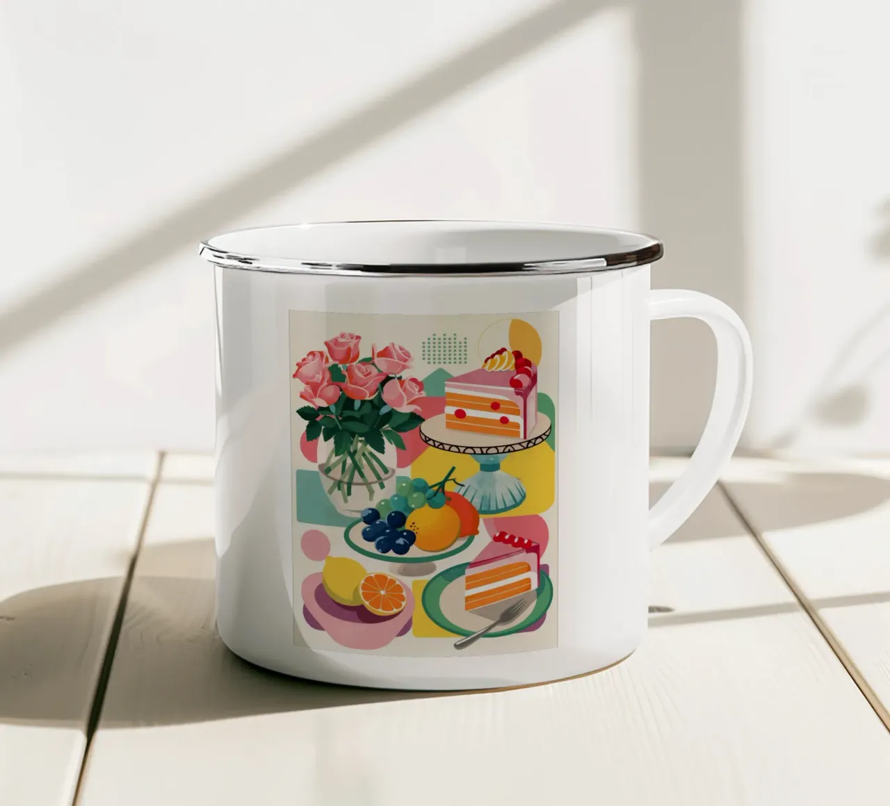 Dolce pomeriggio floreale tazza in smalto da Jasper Rune