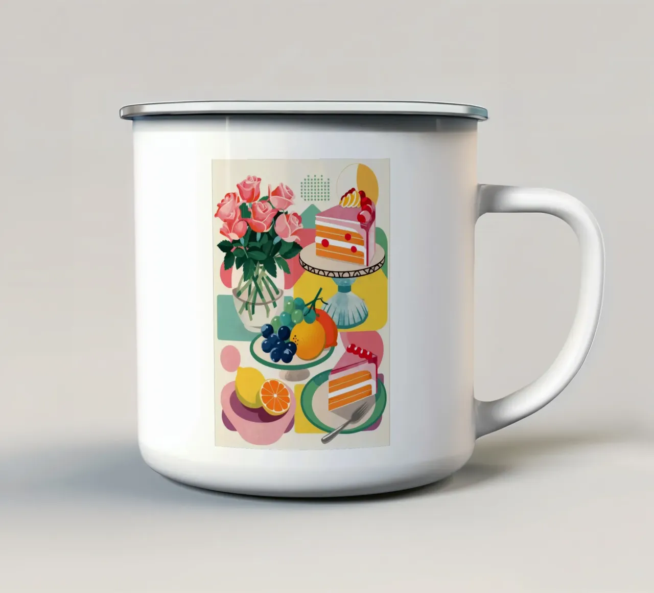 Dolce pomeriggio floreale tazza in smalto da Jasper Rune