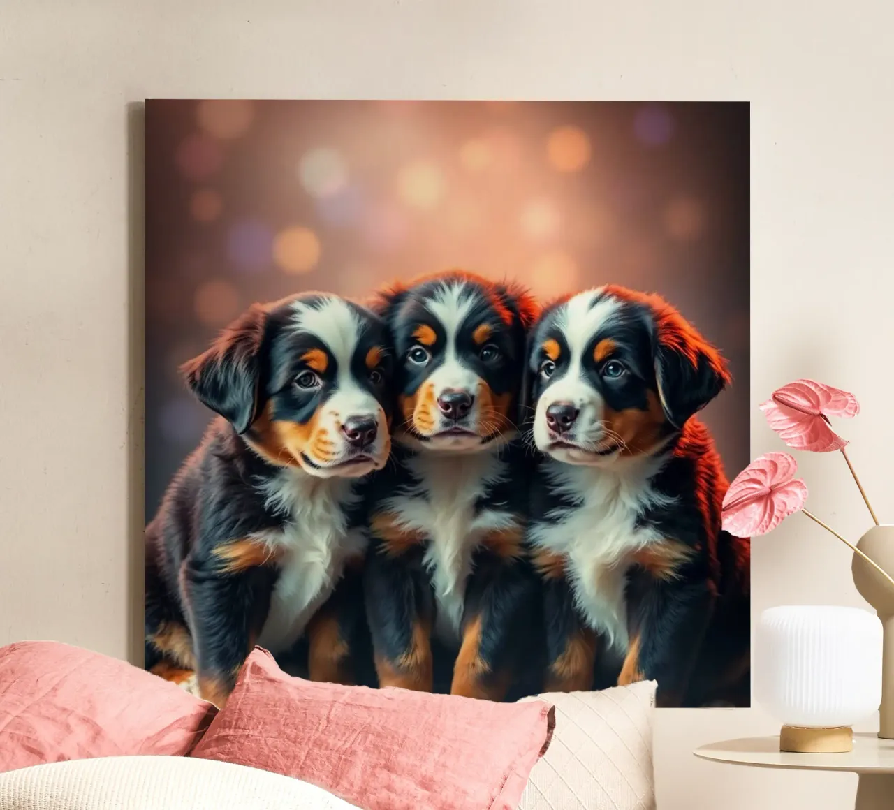 lindos cachorritos #112 lienzo con Marco flotante de Yumis.Beargang.and.Me