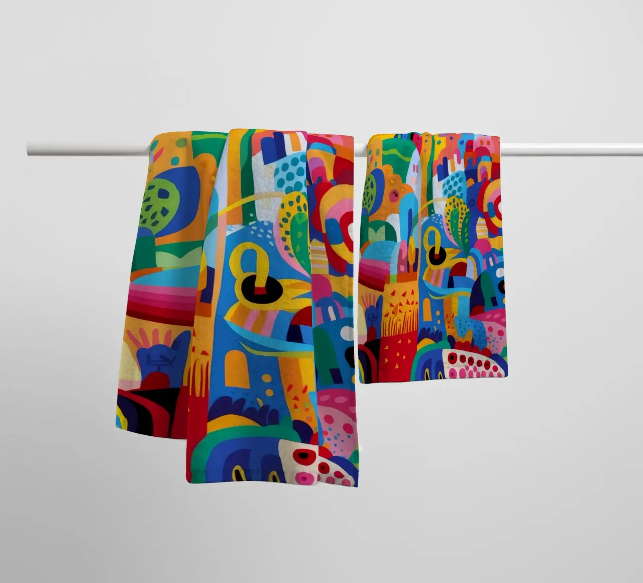 Chaos urbain joyeux serviette de bain de Ember Stone