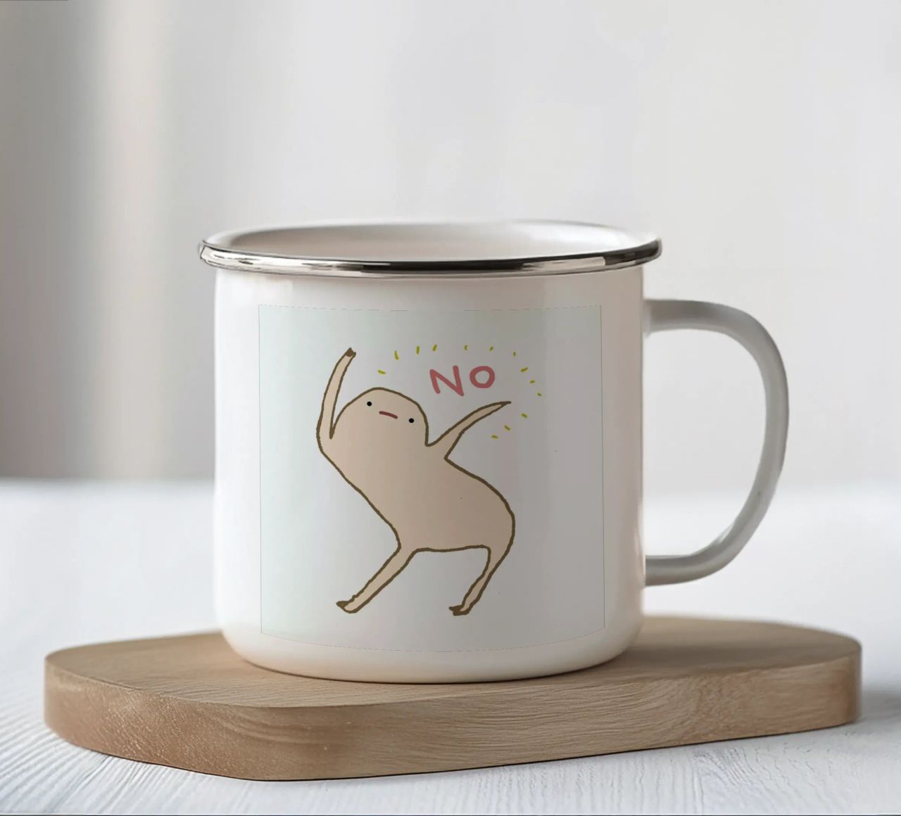 Honest Blob Says No tazza in smalto da Sophie Corrigan