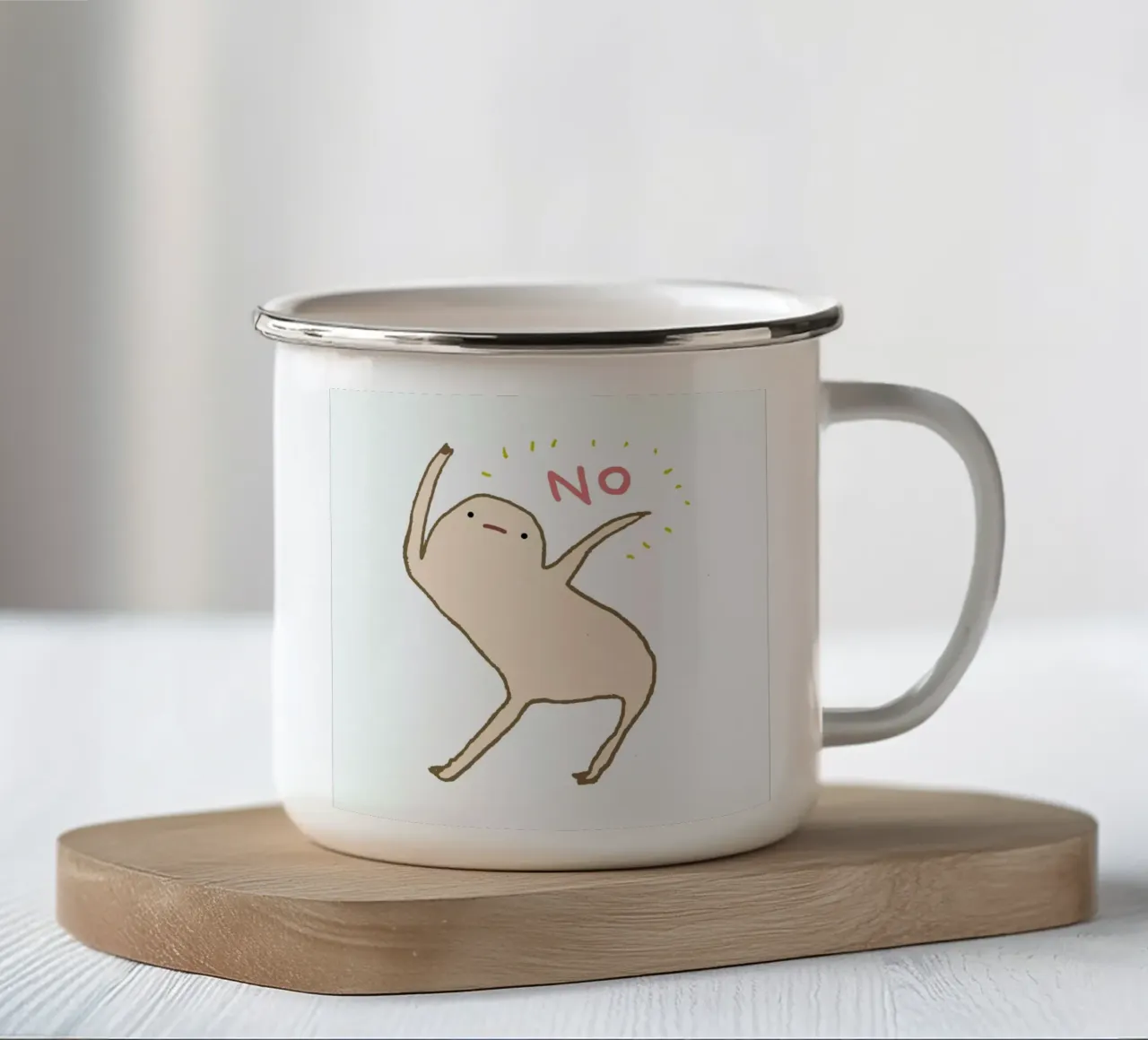 Honest Blob Says No Emaille Tasse von Sophie Corrigan